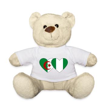 Drapeau Algérie Nigéria Cœur utilisé - Nounours - jaune soleil - Devant