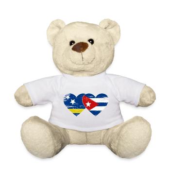 Cœur du drapeau de Curaçao Cuba utilisé - Nounours - jaune soleil - Devant