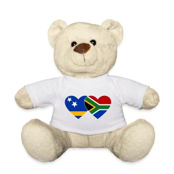 Curacao South Africa Flag Hands Heart Shape - Teddy Bear - sun yellow - Front