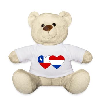 Chile_Holland_Flagge_Herz - Teddy - Sonnengelb - Vorne