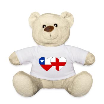 Chile England Flag Heart - Teddy Bear - sun yellow - Front