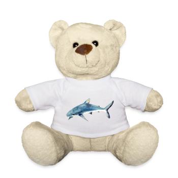 Predator Shark Watercolor Watercolor Shirt - Teddy Bear - sun yellow - Front