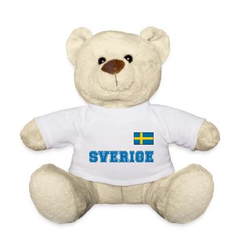 SCHWEDEN - SVERIGE Trikot Look - Flagge auf Brust - Teddy - Sonnengelb - Vorne