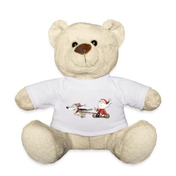 Santa Claus with dog sledges I Christmas - Teddy Bear - sun yellow - Front