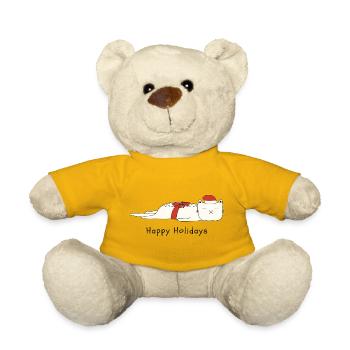 Funny cat Christmas - Teddy Bear - sun yellow - Front