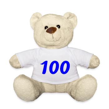 100. 100 ANS. 100e ANNIVERSAIRE. ANNIVERSAIRE 100  - Nounours - jaune soleil - Devant