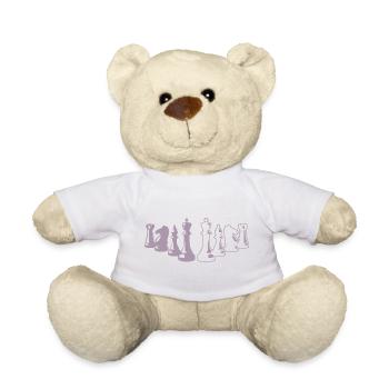 Minimalist Chess Silhouette Chessboard - Teddy Bear - sun yellow - Front
