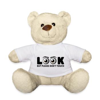 Look But Please Don’t Touch – Lustiges Augen-Desi - Teddy - Sonnengelb - Vorne