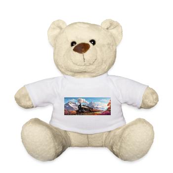 Nostalgischer Eisenbahnzug mit Dampflokomotive - Teddy - Sonnengelb - Vorne