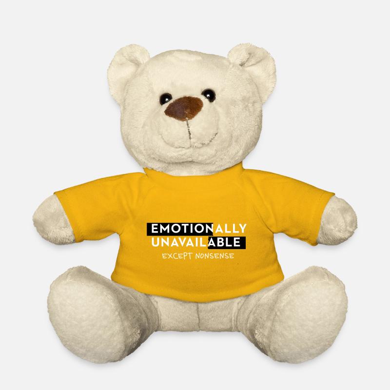 Emotionally Unavailable Spruch Meme Style Typo - Teddy - Sonnengelb