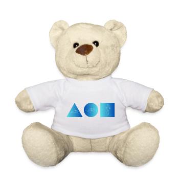 Motif de ligne de triathlon bleu avec trois symboles - Nounours - jaune soleil - Devant