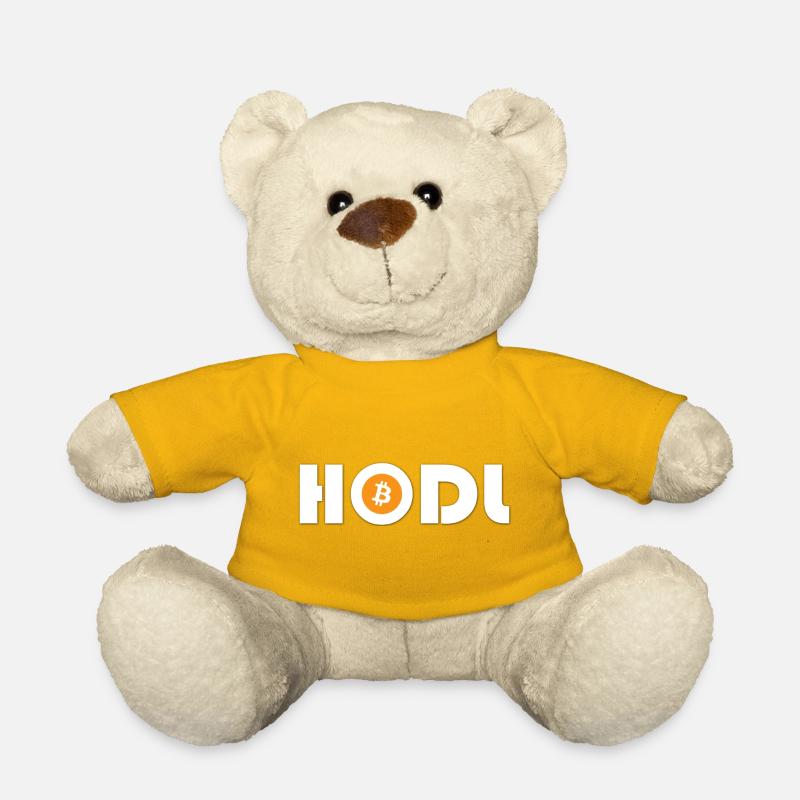 HODL Bitcoin Schriftzug - Teddy - Sonnengelb
