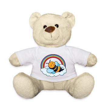 Sleeping bee on cloud - Teddy Bear - sun yellow - Front