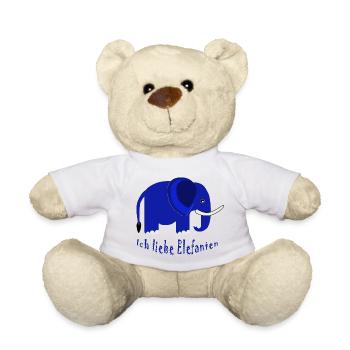 Blauer Elefant Ich liebe Elefanten - Teddy - Sonnengelb - Vorne