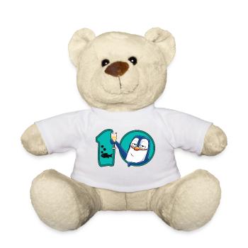 10 Jahre Teenager Geburtstag Jubiläum Pinguin - Teddy -  - Vorne