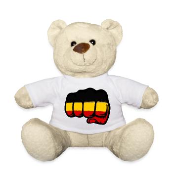 Deutschland Flagge Hand Faust - Teddy - Sonnengelb - Vorne