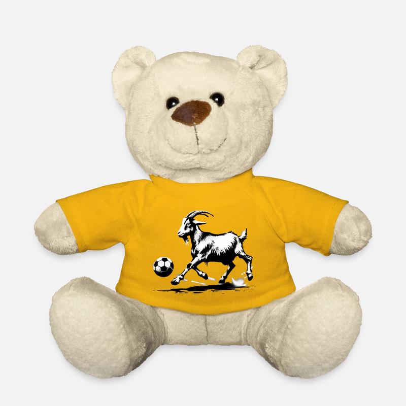 Geißbock spielt Fußball - Teddy - Sonnengelb