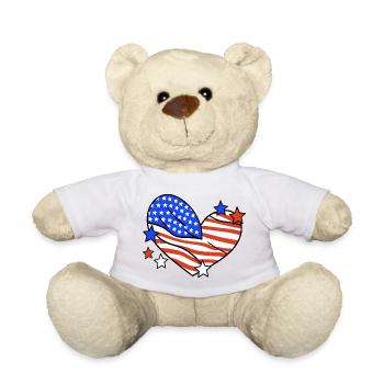 Amerikanische Flagge Herz 4. Juli - Teddy - Sonnengelb - Vorne