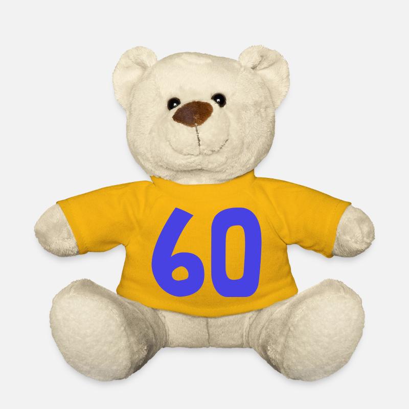 60. 60 ANS. 60e ANNIVERSAIRE. ANNIVERSAIRE 60 ANS. - Nounours - jaune soleil