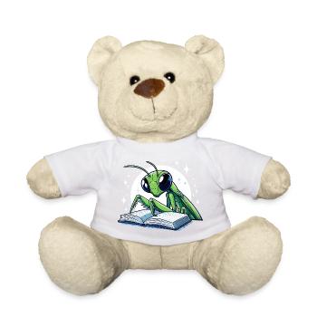 Reading grasshopper in the star book - Teddy Bear - sun yellow - Front