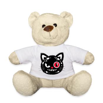 Chat noir aux yeux rouges - Nounours - jaune soleil - Devant