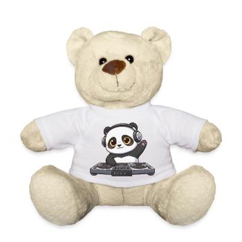 Panda DJ Tanzen Techno Musik Auflegen Party - Teddy - Sonnengelb - Vorne