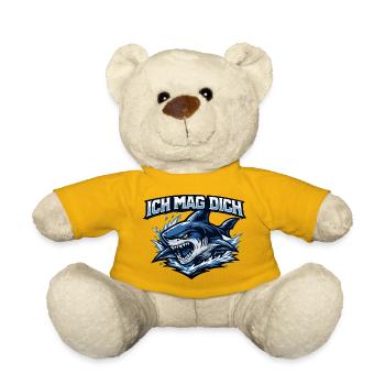 Böser Hai Motiv - Ich mag dich - Teddy - Sonnengelb - Vorne