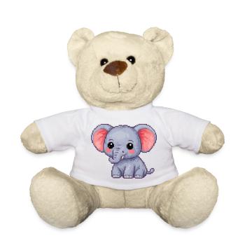 Petit Éléphant Pixel Héros Câlin - Nounours - jaune soleil - Devant