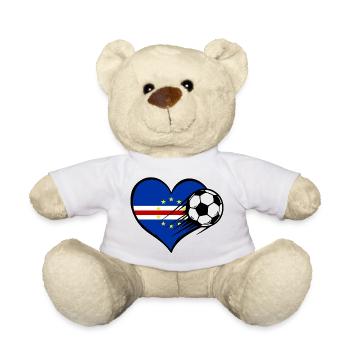 Kap Verde Flagge Fußball mit Herz  - Teddy - Sonnengelb - Vorne