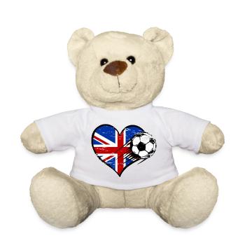Great Britain flag football with heart used - Teddy Bear - sun yellow - Front