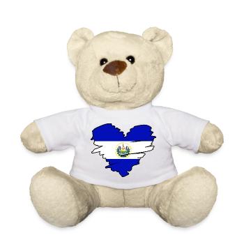 El Salvador Salvadoran Flag Heart El Salvador - Teddy Bear - sun yellow - Front
