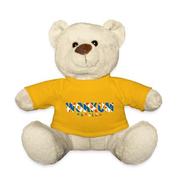 Workum Friesland Fryslan Flag Shirt, Hoodie, Bag - Teddy Bear - sun yellow - Front