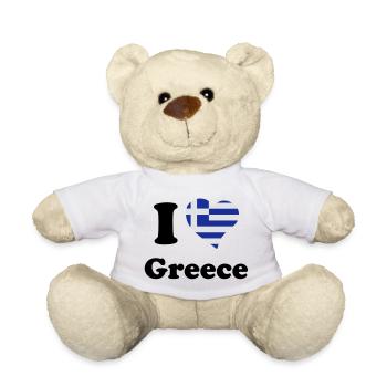 I love Greece - Ich liebe Griechenland - Teddy - Sonnengelb - Vorne