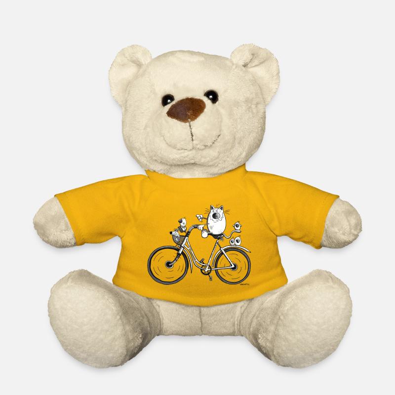 Katze auf Radtour - Teddy - Sonnengelb