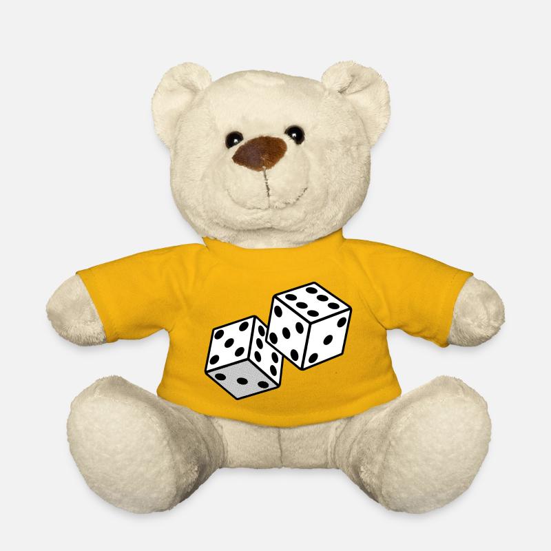 Dés - Conception de casino de jeu - Nounours - jaune soleil