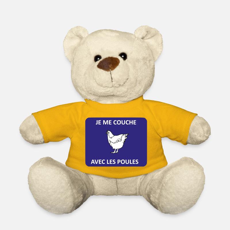 Je me couche avec les poules - Nounours - jaune soleil