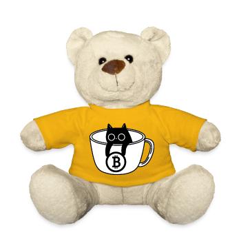 Crypto Katze Kaffeetasse Design - Teddy - Sonnengelb - Vorne