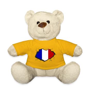 drapeau de la France - Nounours - jaune soleil - Devant
