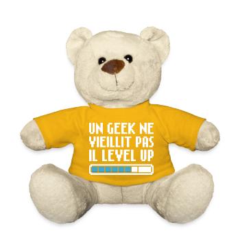 Un geek ne vieillit pas, il level up Gaming Retro - Nounours - jaune soleil - Devant