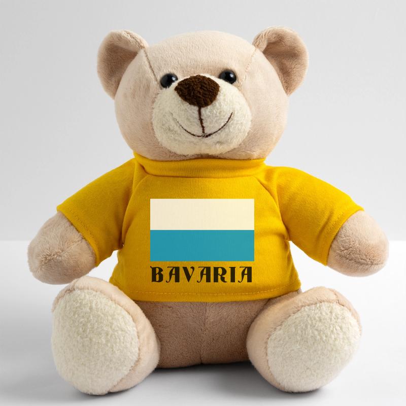 Horizontal White-Blue-Black Line Teddy Bear