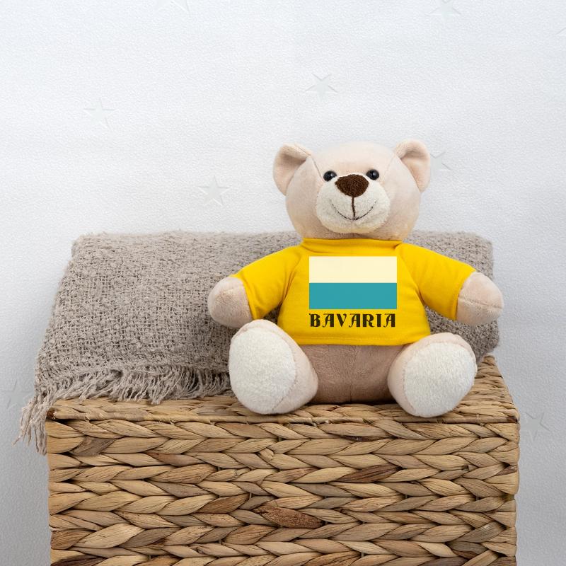 Horizontal White-Blue-Black Line Teddy Bear