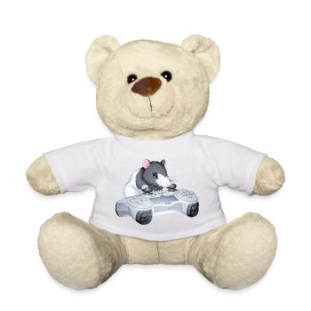 Ratty Gamer with Controller – Kawaii Rat Meme - Teddy Bear - sun yellow - Front