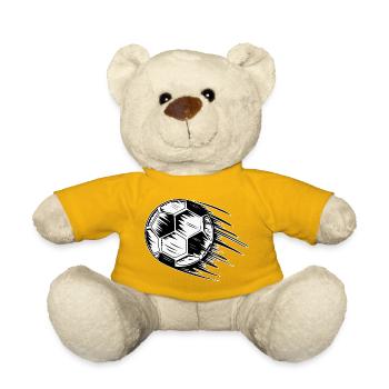 Fußball in Flug  - Teddy - Sonnengelb - Vorne