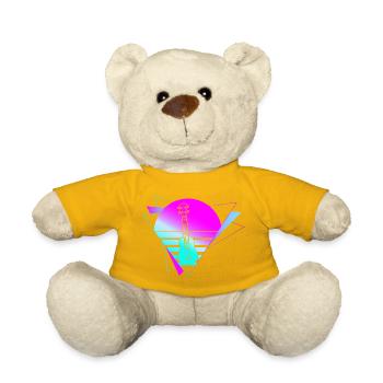 Hawaiian Ukulele Uke Retro 80s 90s - Teddy Bear - sun yellow - Front