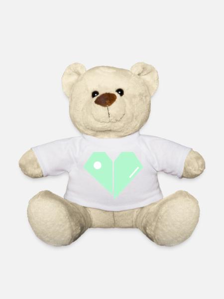 Mint Heart Split Minimalist - Teddy Bear - sun yellow