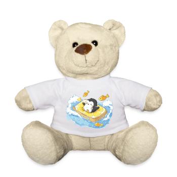 Käpt'n Pinguin auf Orangensurfbrett - Teddy - Sonnengelb - Vorne