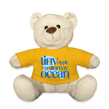 Tiny ripple in a stormy ocean (blue background) - Teddy Bear - sun yellow - Front