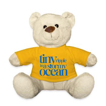 Tiny ripple in a stormy ocean (orange background) - Teddy Bear - sun yellow - Front