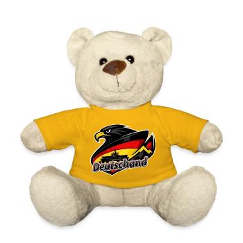 Adler mit der deutschen Flagge Brandenburger Tor - Teddy - Sonnengelb - Vorne