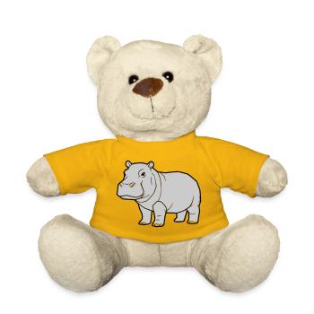 Nilpferd Stehend Comic Tier Zoo - Teddy - Sonnengelb - Vorne